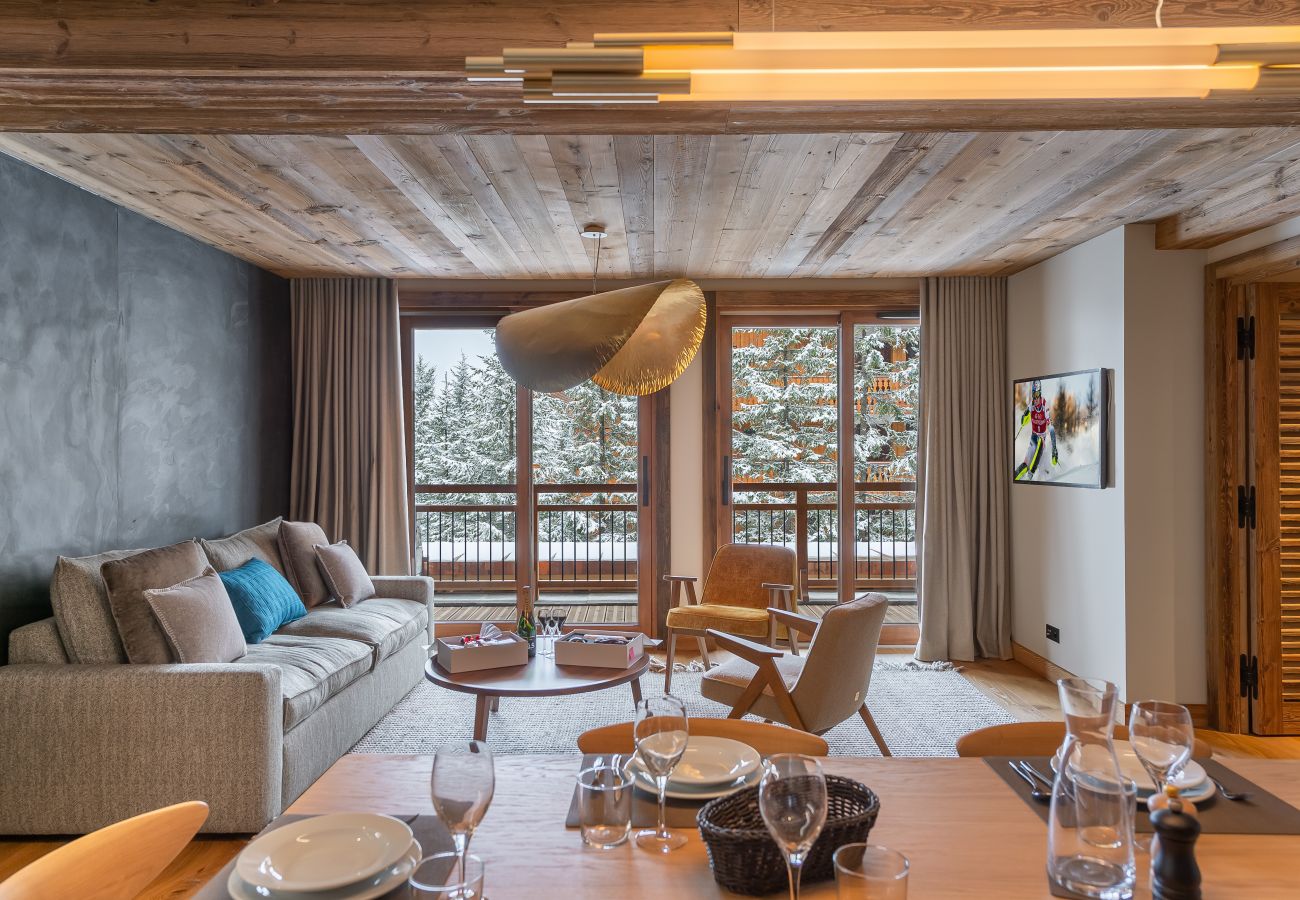 Appartement location saisonnière Méribel proche du centre et des pistes, conciergerie haut de gamme montagne, airbnb luxe